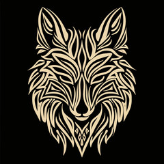 tribal vector fox isolated