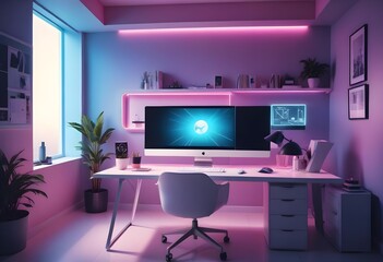 minimalist interior design style futuristic home office sleek furniture state of the art technology