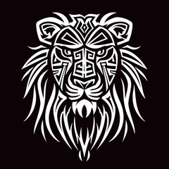 Obraz premium Lion Tattoo Head Tribal Illustration
