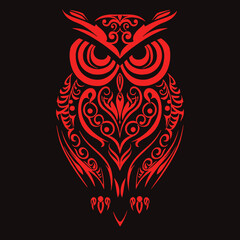 Fototapeta premium Owl Tribal Illustration