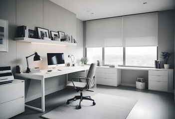 minimalist interior design style futuristic home office sleek furniture state of the art technology