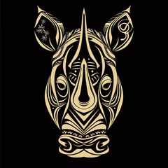Obraz premium Tribal Rhinoceros Illustration