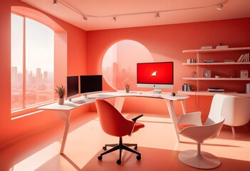 minimalist interior design style futuristic home office sleek furniture state of the art technology