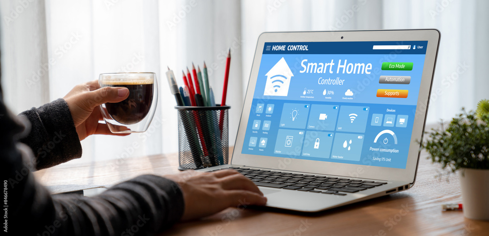 Poster smart home technology, centric remote control system with digital dashboard for air conditioning, sa