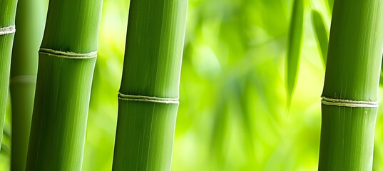Obraz premium Detailed view of lush green bamboo stalks showcasing their exquisite texture and natural beauty