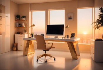 minimalist interior design style futuristic home office sleek furniture state of the art technology