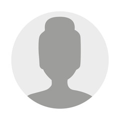 Flat illustration in grayscale. Avatar, user profile, person icon, profile picture. Business profile of a woman. Suitable for social media profiles, icons, screensavers and as a template...