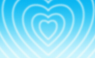 Heart Geometric halftone effect Abstract blue Backgrounds. Lovely Vibes Posters Design. Trendy Y2K Illustration.