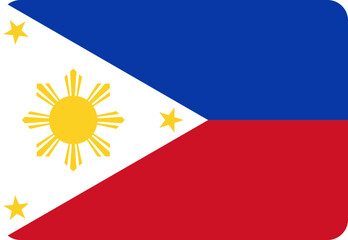 Fototapeta premium Philippines flag rounded rectangle icon