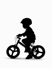 Obraz premium Child Boy Riding Bike Illustration