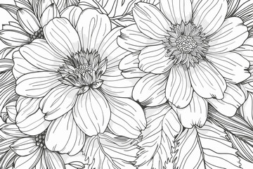 Black and White Floral Illustration