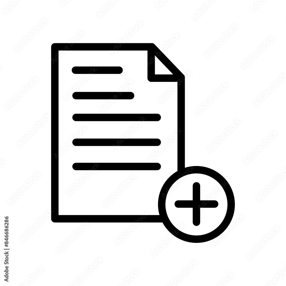 Poster add new document icon ideal for office and productivity themes