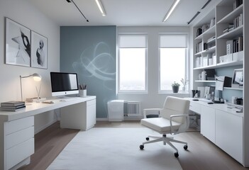 minimalist interior design style futuristic home office sleek furniture state of the art technology