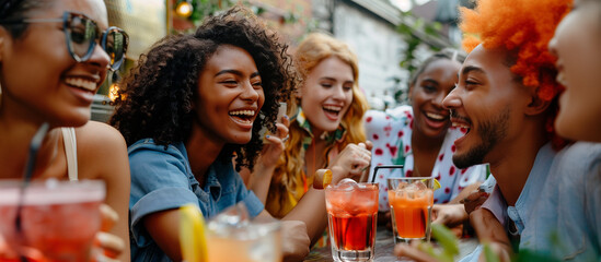 楽しそうに会話をする男女