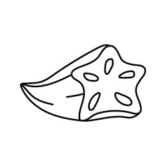 Okra in doodle style. Vector isolated on white background