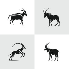 Goat logo icon. poster for Butchery meat shop, goat silhouette. icon goat on white background. Vector Illustration markhoor