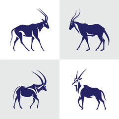 Set of Abstract Goat silhouette logo icons, with a white background for your company, the sheep logo design ideas