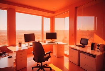 minimalist interior design style futuristic home office sleek furniture state of the art technology