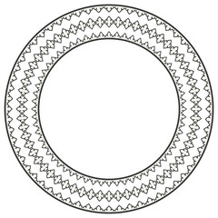 Vintage frame border ornament vector. Ethnic seamless round pattern. Mandala Floral Baroque. Classic antique ornate element. Decorative border for frame, textile, fabric, rug, tattoo, ceramic.