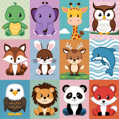 Fototapeta premium set of animals