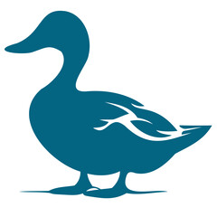 A blue duck silhouette