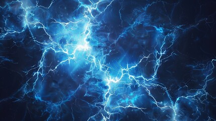 A digital painting of blue lightning bolts