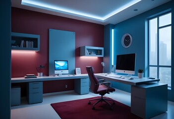 minimalist interior design style futuristic home office sleek furniture state of the art technology