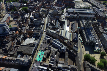 Fototapeta premium areal views of Hull Minster an Anglican Church formerly called Holy Trinity Church in Hull
