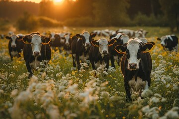 Holstein cows in the meadow