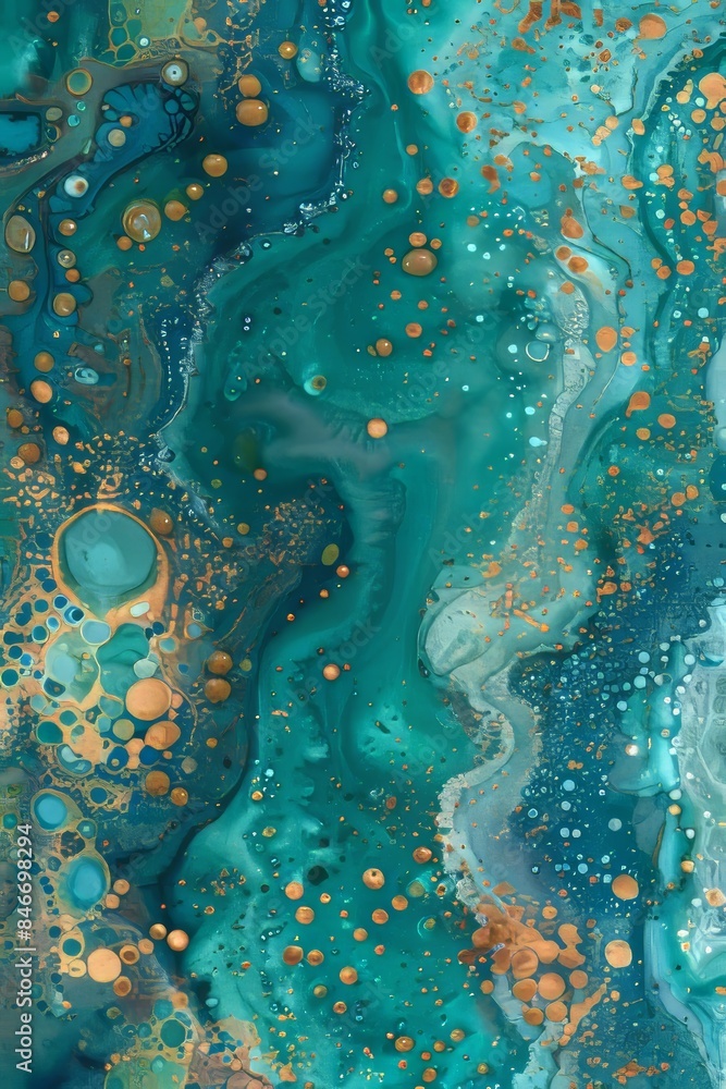 Poster blue abstract paint background with dynamic flowing liquid texture for artistic design