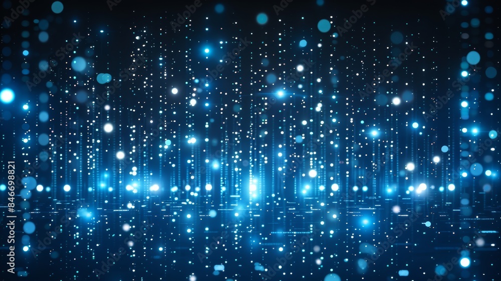 Poster luminous data cables transmitting information in the background for enhanced connectivity