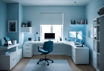 minimalist interior design style futuristic home office sleek furniture state of the art technology