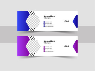 Office email signature template or email footer design with abstract background.