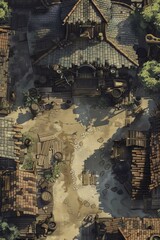 DnD Battlemap Blacksmith Forge: Craftsman at Work in a Traditional Forge Setting.