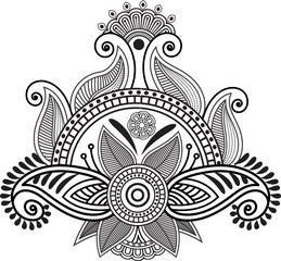 Traditional and Cultural Beautiful pattern design, tattoo design, mandala patterns, Arabic patterns, Rangoli, Alpona, Kolam, Paisley line art.
