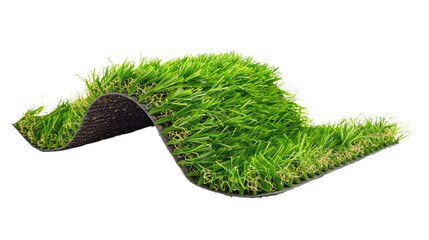 Roll of artificial grass on a transparent background