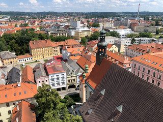 Obraz premium Aerial view of a medieval European city