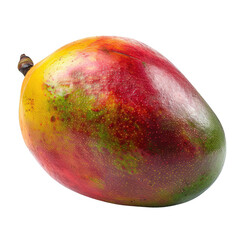 Close-up of a ripe mango with vibrant colors, isolated on a white background. Perfect for food, fruit, and healthy eating concepts.