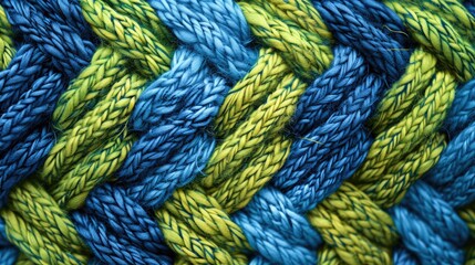 Green and blue knitted texture with seamless patterns for handmade background