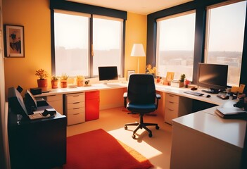 minimalist interior design style futuristic home office sleek furniture state of the art technology