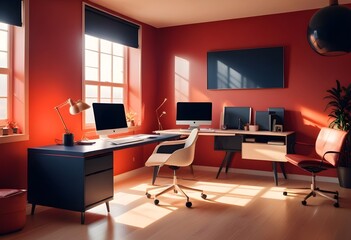 minimalist interior design style futuristic home office sleek furniture state of the art technology