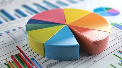 Business presentation slide featuring a pie chart diagram displaying budget allocation strategies.