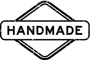 Grunge black handmade word rubber seal stamp on white background