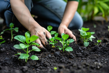 Gardener Preparing Soil, Planting Seeds, And Tending To Plants Cultivation, Grow, Nature, Outdoor,
