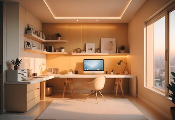 minimalist interior design style futuristic home office sleek furniture state of the art technology
