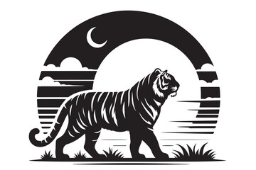  Royal Tiger vector silhouette image