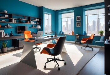 minimalist interior design style futuristic home office sleek furniture state of the art technology