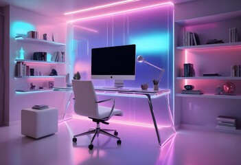 minimalist interior design style futuristic home office sleek furniture state of the art technology