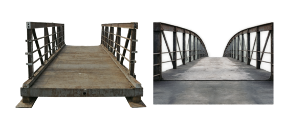 sit of breage An uneven metal bridge entryway disappears into the horizon against a transparent PNG backdrop.

