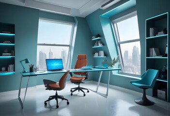 minimalist interior design style futuristic home office sleek furniture state of the art technology